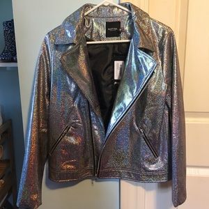 Nasty Gal Collection Holographic Moto Jacket